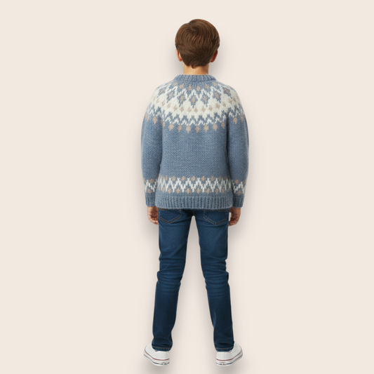 Hand-Knit Nordic Yoke Sweater