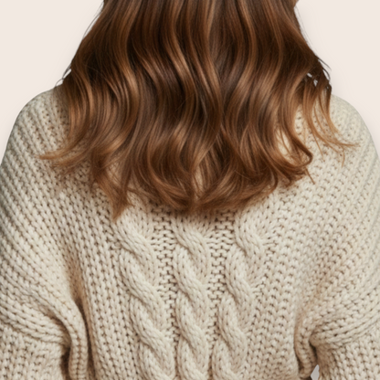 Hand-Knit Chunky Cable Cardigan with Tassel Belt and Pockets