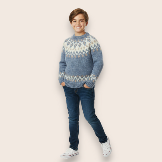 Hand-Knit Nordic Yoke Sweater